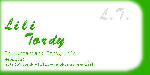 lili tordy business card